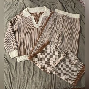 BiBi Brown and Cream Knit Ensemble